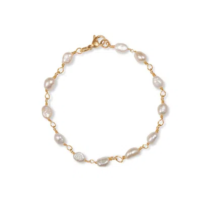 A Weathered Penny Women's Gold / White Willow Pearl Bracelet