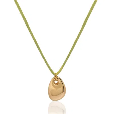 A Weathered Penny Women's Green / Gold Iro Necklace ~ Olive Cord In Multi