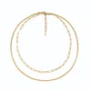 A Weathered Penny Women's Layered Chain Necklace Gold In Gold