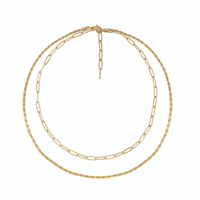 A Weathered Penny Women's Layered Chain Necklace Gold