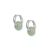 A Weathered Penny Women's Mint Agate Hoops - Silver In Metallic