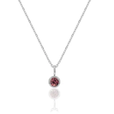 A Weathered Penny Women's Pink / Purple / Silver Silver Birthstone Necklace - October In Gold