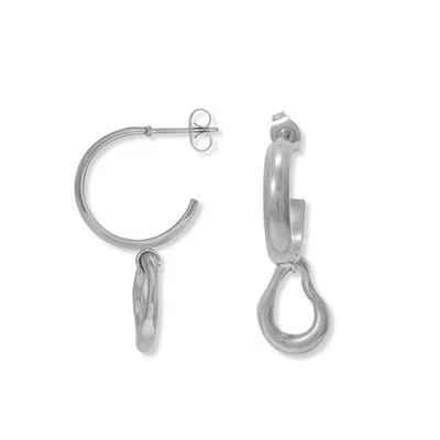 A Weathered Penny Women's Silver Ava Hoops In Gray