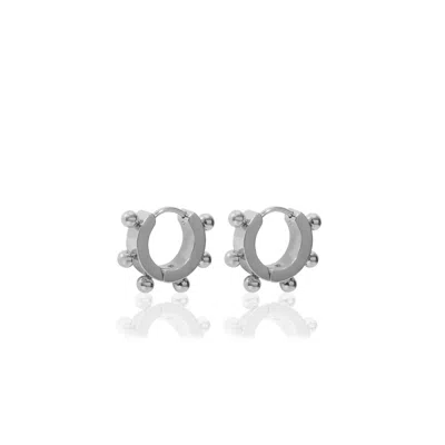 A Weathered Penny Women's Silver Bessie Hoops In White