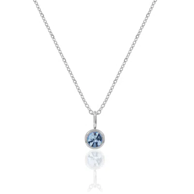 A Weathered Penny Women's Silver / Blue Silver Birthstone Necklace - March In White