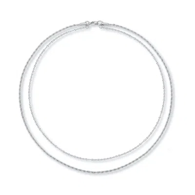 A Weathered Penny Women's Silver Contrast Layered Necklace In White