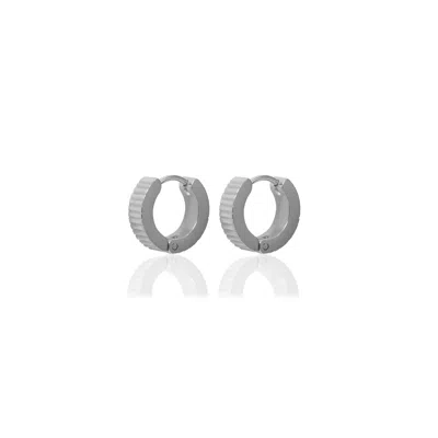 A Weathered Penny Women's Silver Fleur Hoops In Metallic