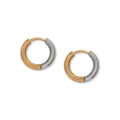 A Weathered Penny Women's Silver / Gold Mixed Metal Hoops