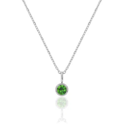 A Weathered Penny Women's Silver / Green Silver Birthstone Necklace - August In Metallic