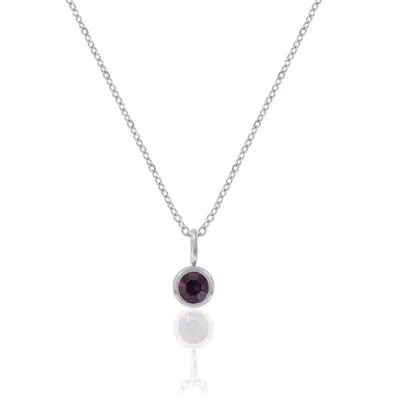 A Weathered Penny Women's Silver / Orange Silver Birthstone Necklace - June