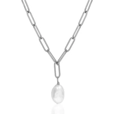 A Weathered Penny Women's Silver / White Silver Willow Pearl Chain In Metallic