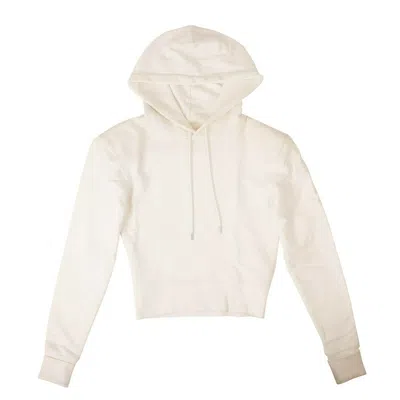 A White Judo Cropped Hoodie In Beige