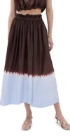 A.l.c Gina Tie-dye Maxi Skirt In Sky Blue/fudge