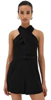 A.l.c Mallory Crisscross Shorts Jumpsuit In Black