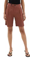 A.l.c Nico Tailored Linen-blend Shorts In Sequoia