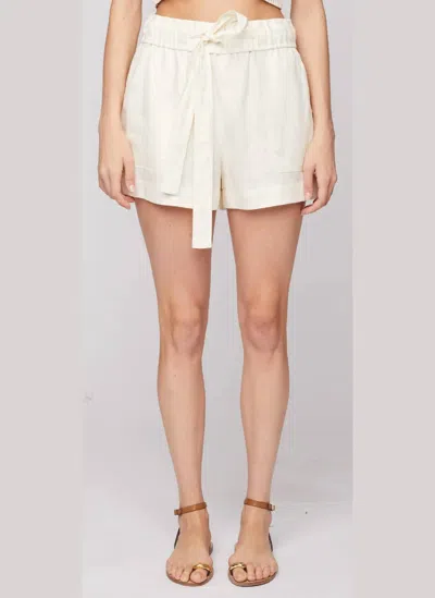 A.l.c Barrett Tie Waist Linen Shorts In Natural In Beige