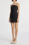 A.l.c Charlie Gathered Halter Mini Dress In Black