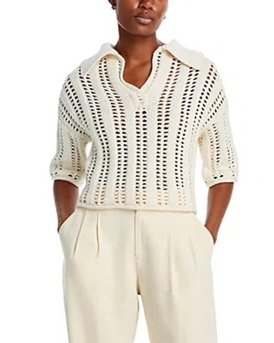 A.l.c Emil Cotton Open Knit Top In Ivory