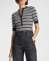 A.l.c Fisher Striped Button Top In Navy White