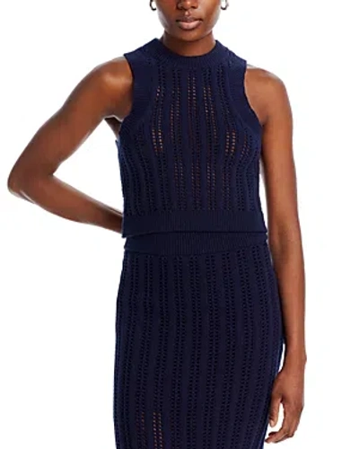 A.l.c Jade Open Knit Sleeveless Top In Navy