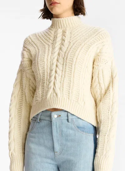 A.l.c Shelby Cable Knit Sweater In Natural In Beige