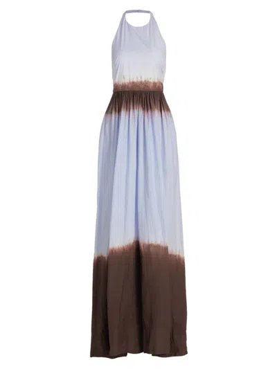 A.l.c Blair Tie-dye Backless Halter Dress In Fudgesky