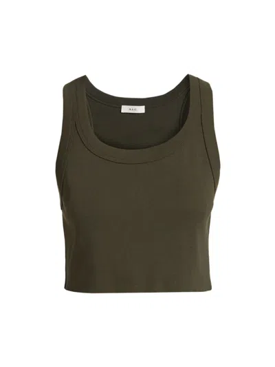 A.l.c Halsey Cropped Tank Top In Mossy