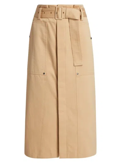 A.l.c Women's Maia Belted Cotton Utility Skirt In Latte