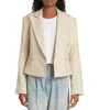A.L.C WOMEN RIVER JACKET BARELY LINEN DOUBLE-BREASTED BLAZER