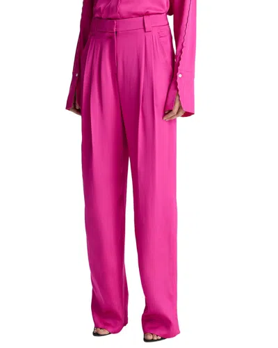 A.l.c Fynn Pleated Satin Pants In Disco Pink