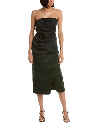 A.l.c Nata Strapless Draped Midi Dress In Black