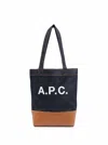 APC A.P.C WOMAN FABRIC AND LEATHER TOTE BAG WITH PRINT