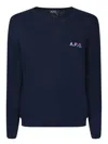 Apc Blue Soft Cotton Sweater In Blue