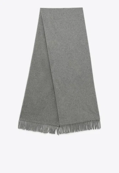 Apc Alix Brodée Logo Embroidered Scarf In Gray