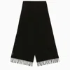 Apc A.p.c. Alix Brodée Black Virgin Wool Scarf In Black
