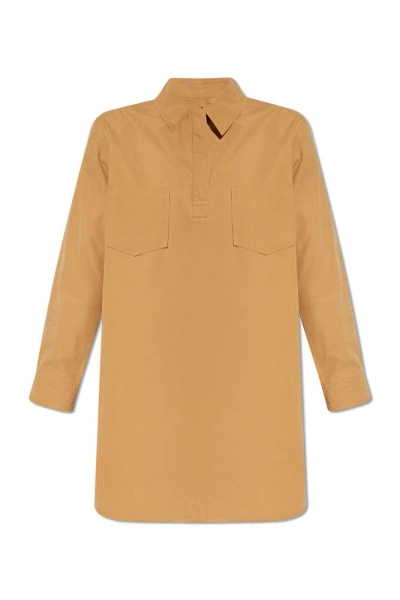 Apc A.p.c. Angela Mini Shirt Dress In Brown