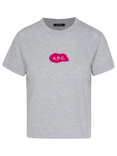Apc A.p.c. Astoria Gray Cotton T-shirt In Grey