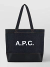 APC AXEL DENIM AND LEATHER TOTE BAG