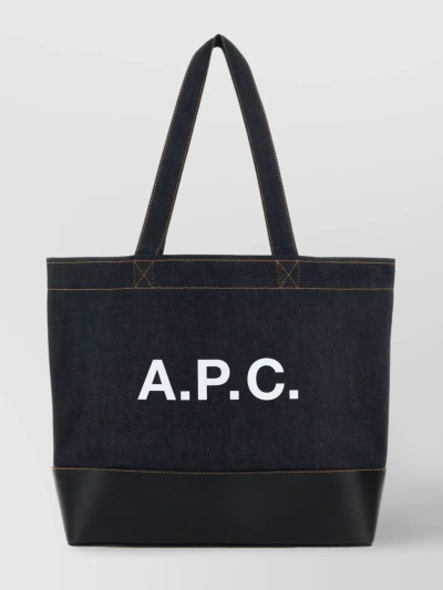 Apc Axel Denim And Leather Tote Bag