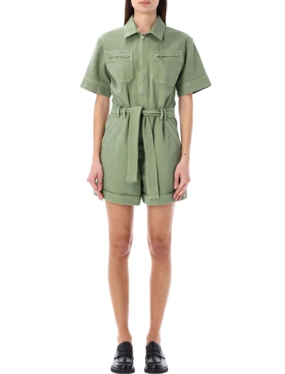 Apc A.p.c. Belted Short In Green