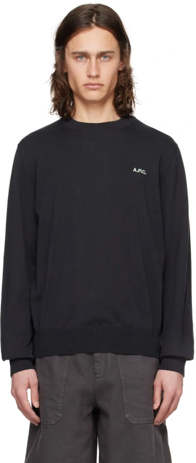 Apc Black Melville Sweater In Lza False Black