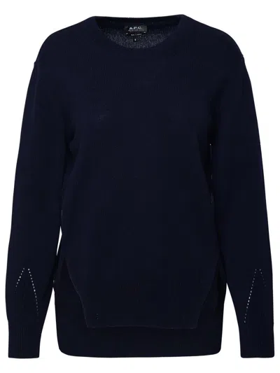 Apc A.p.c. Blue Wool Lucy Sweater In Navy