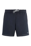 Apc A.p.c. Logo Embroidered Drawstring Swim Shorts In Blue