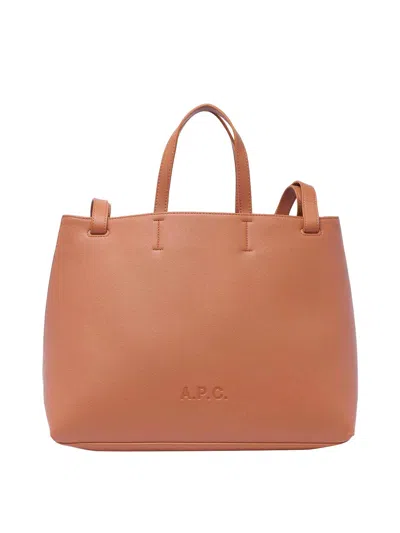 Apc Market Small Faux-leather Tote Bag In Beige