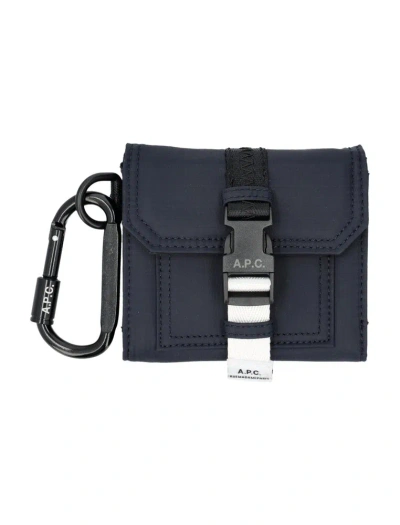 Apc A.p.c. Buckle Detailed Card Holder In Navy