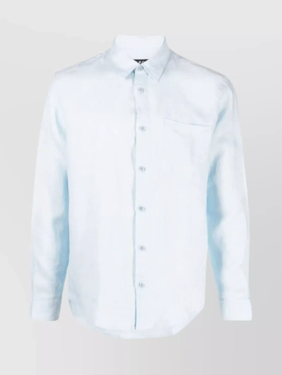 Apc Buttoned Collar Pocket Shirt In Blue