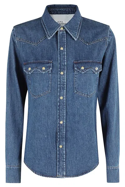 A.p.c. Buttoned Long In Blue