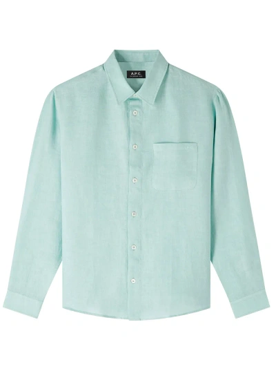 Apc A. P.c. Chemise Cassel Logo Kab In Green