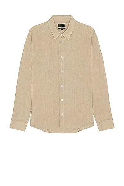 Apc Chemise Cassel Logo In Beige