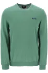 Apc A.p.c. Crew Neck Cotton Sweater In Green